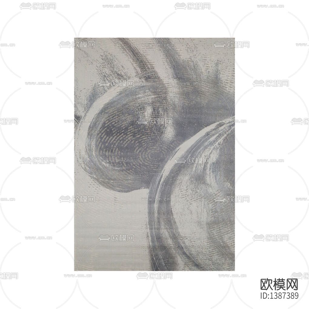 现代简约创意诧寂风灰色布艺地毯下载