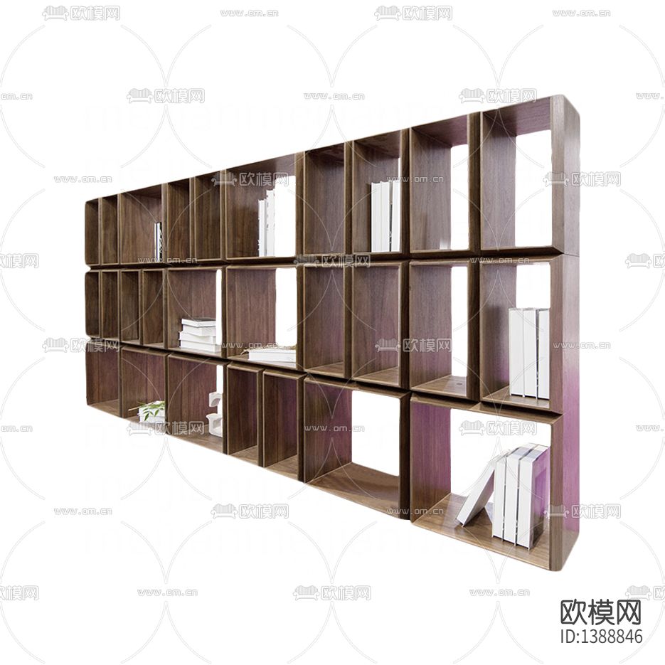 现代简约创意实木书架下载