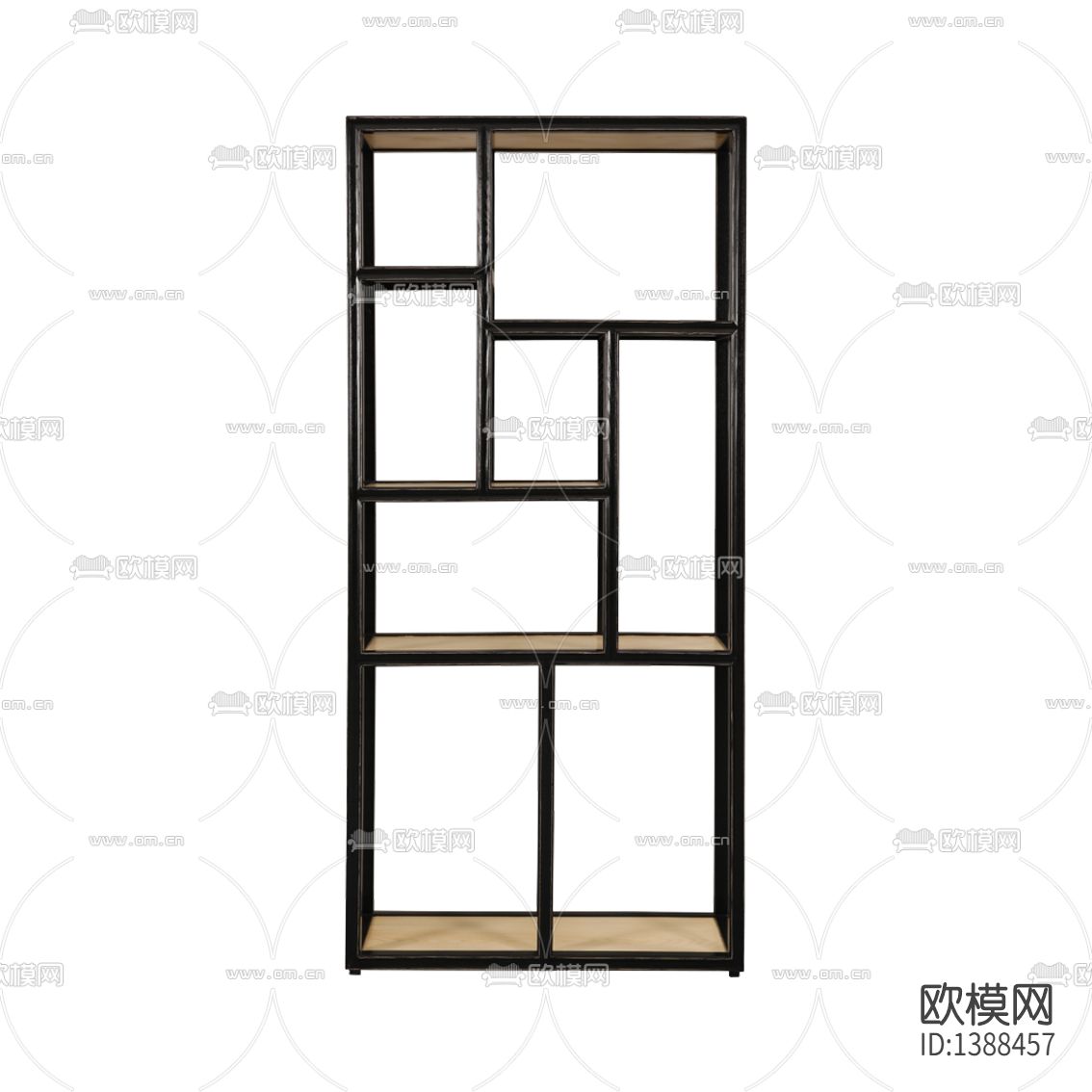 新中式古典实木书架下载