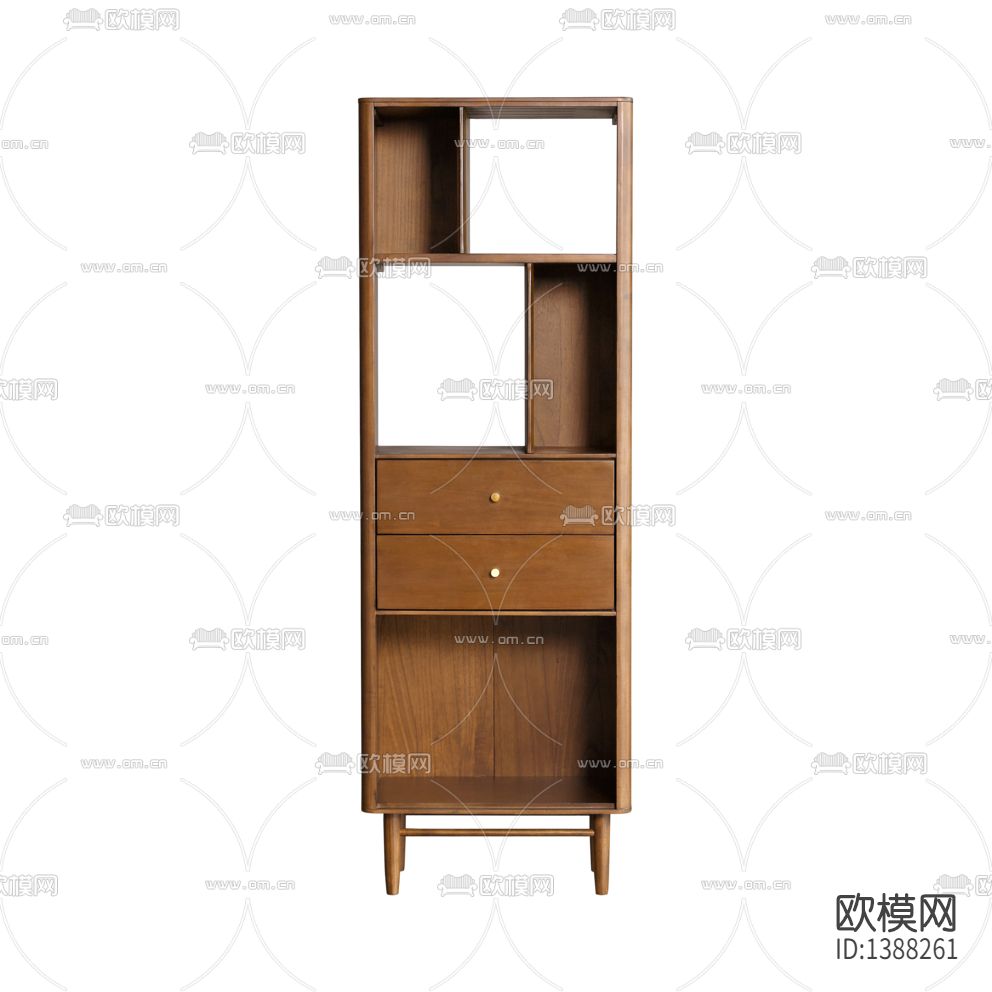 新中式古典做旧实木书架下载