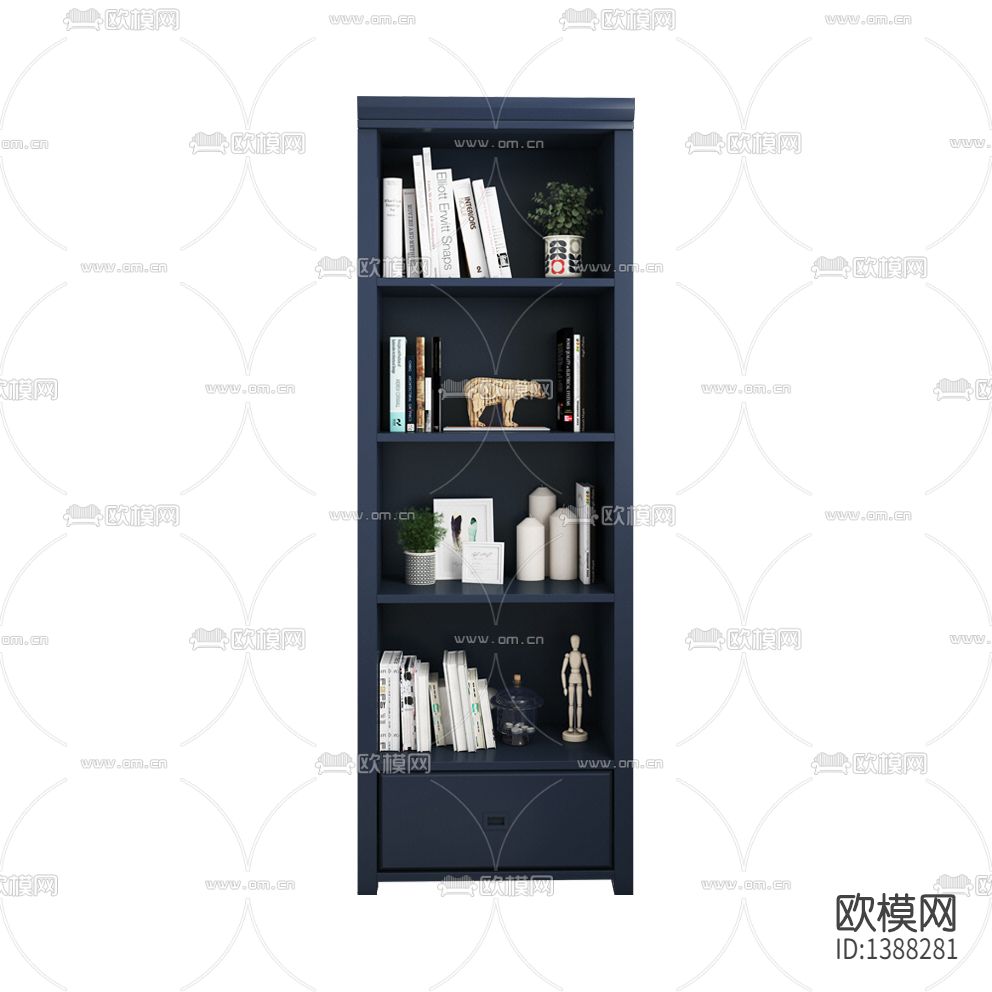 美式简约创意实木书架下载