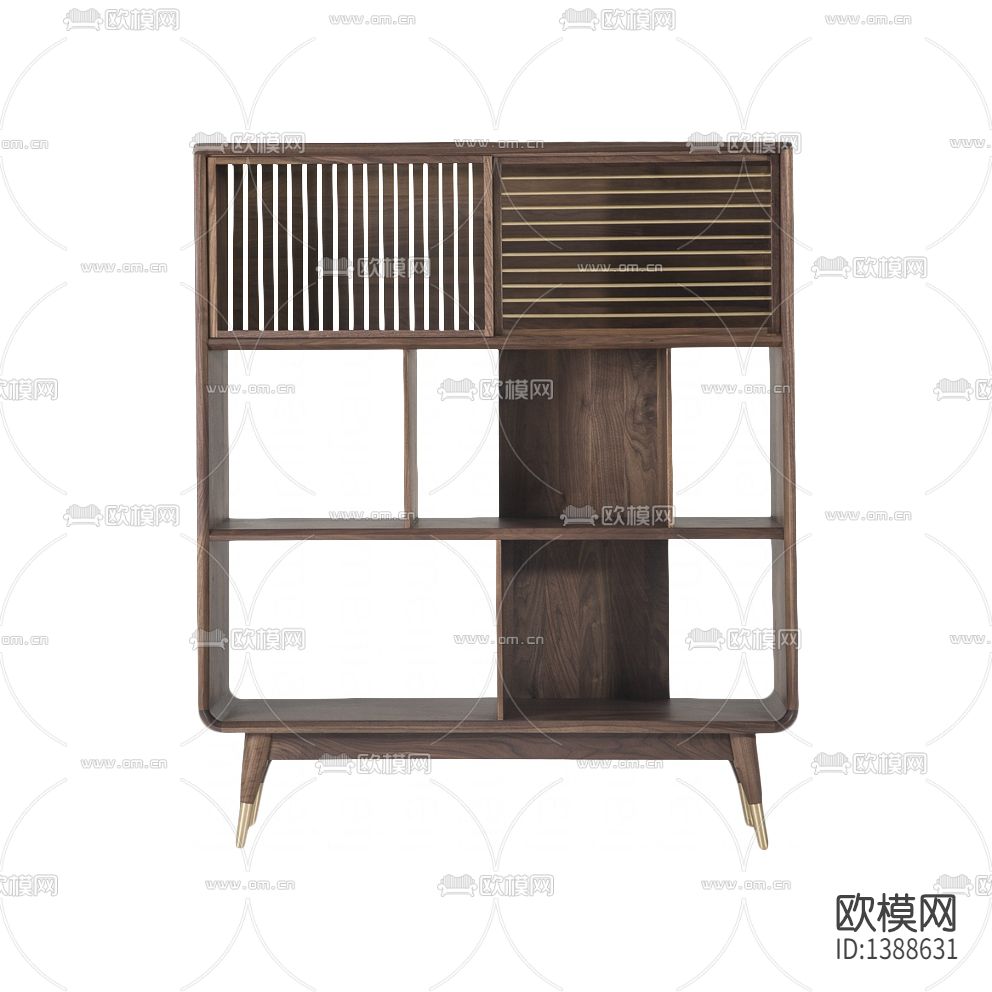 北欧简约创意实木不锈钢书架下载