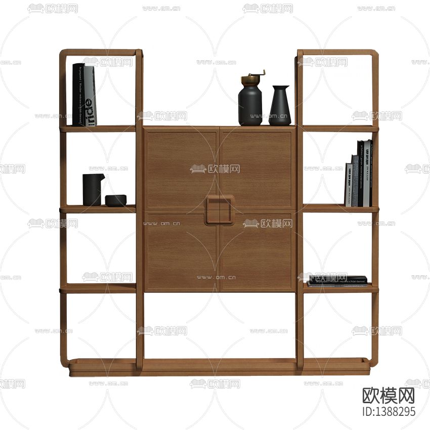 新中式创意实木书架下载