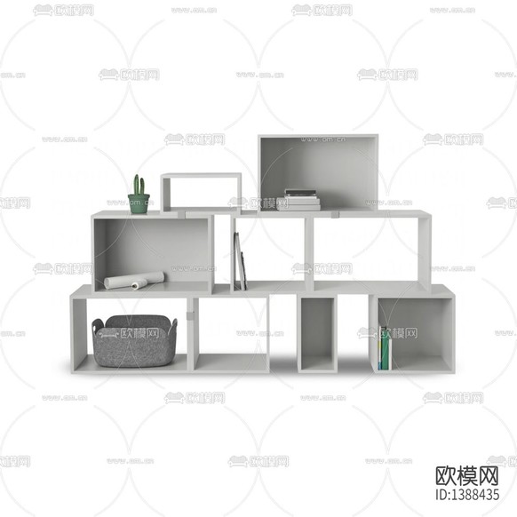 现代简约创意实木书架下载