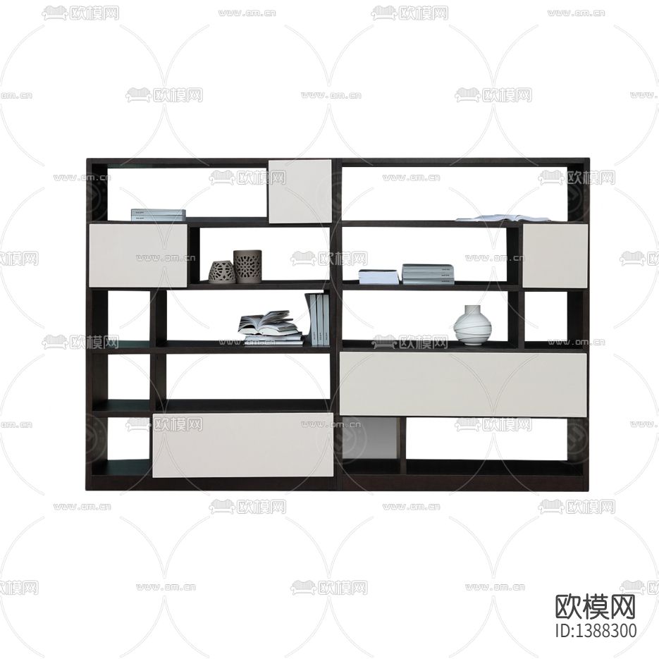 现代轻奢创意实木书架下载