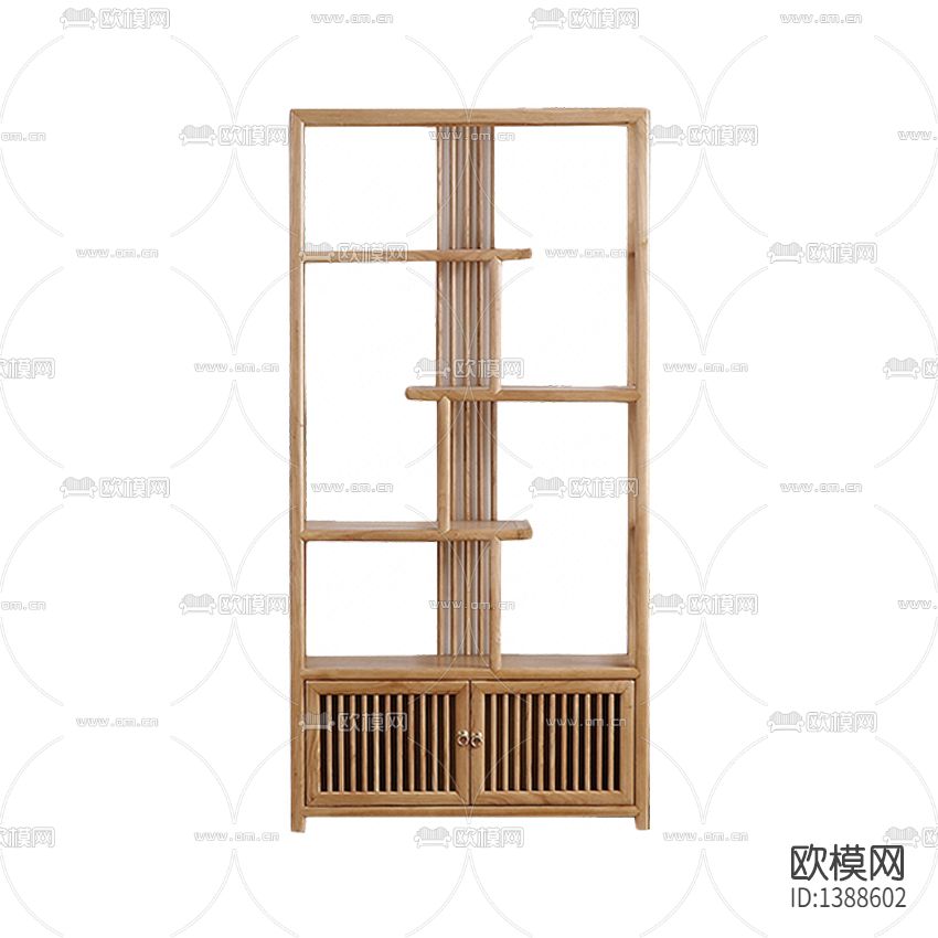 新中式复古实木书架下载