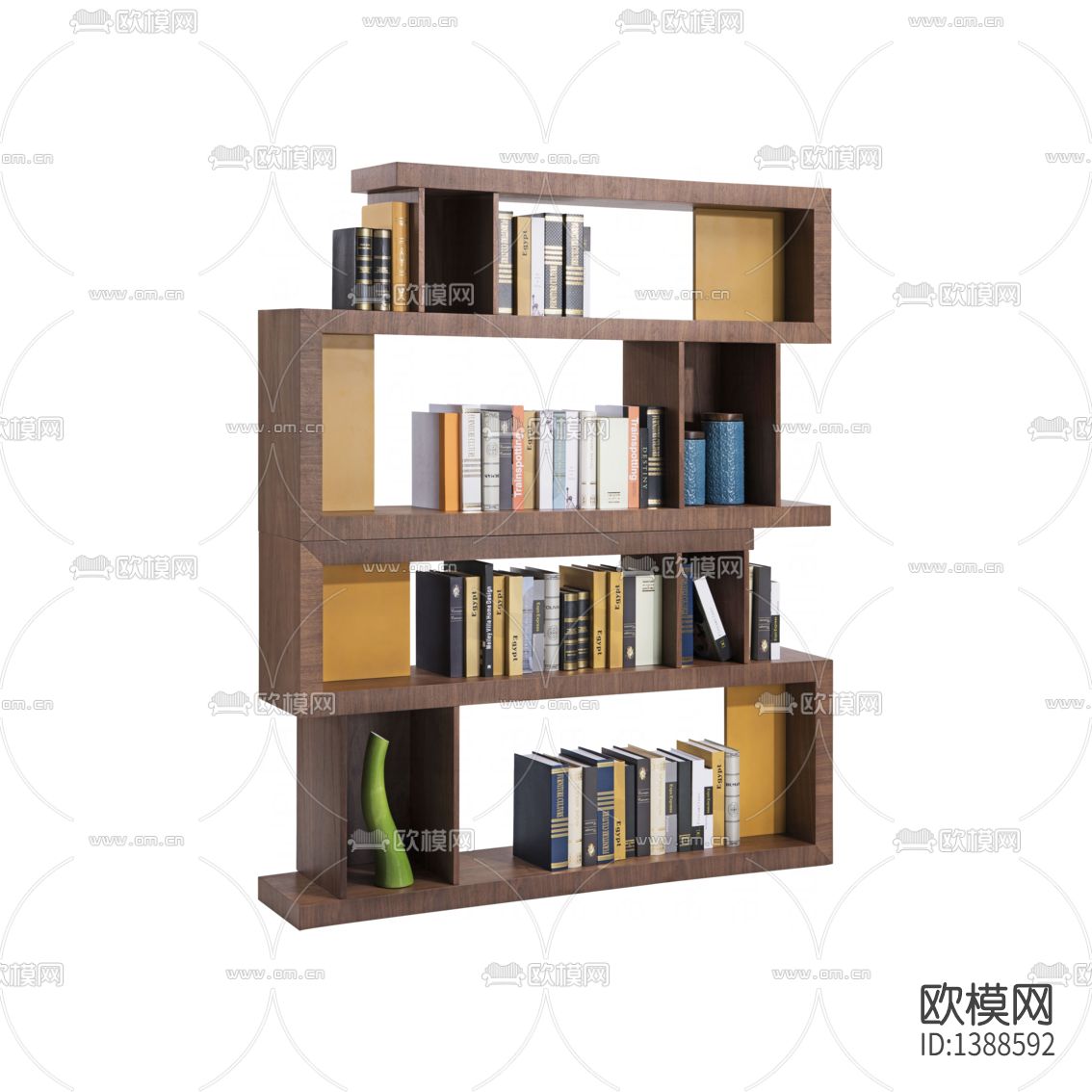 现代简约创意实木书架下载