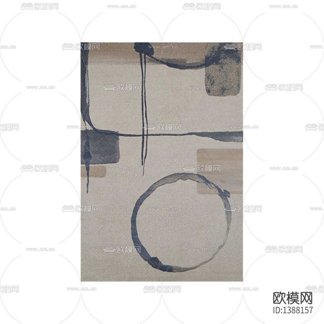 现代简约创意诧寂风灰色布艺地毯下载