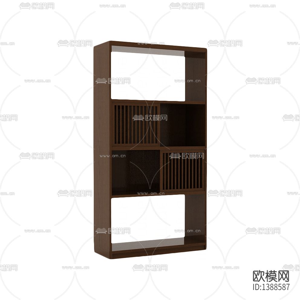 新中式简约创意实木书架下载