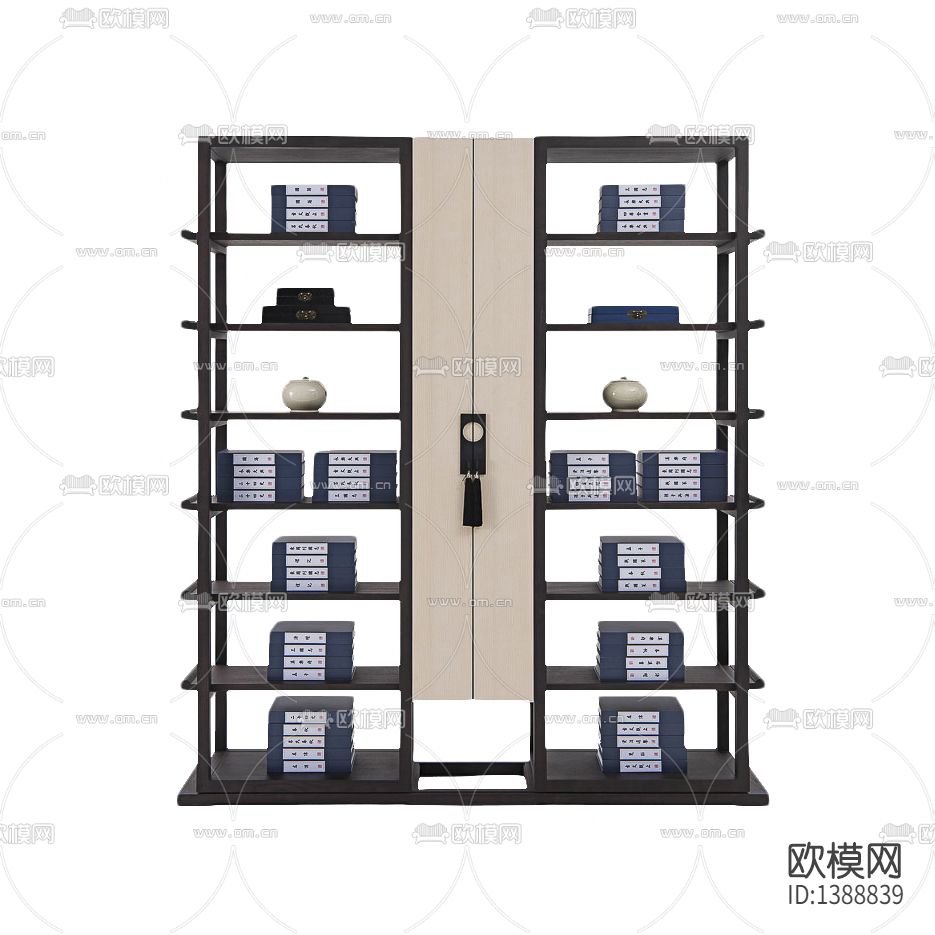 新中式轻奢实木书架下载