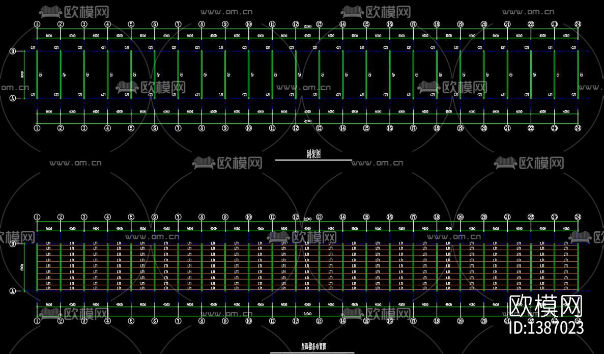 蔬菜大棚cad图纸下载（渲染图2）