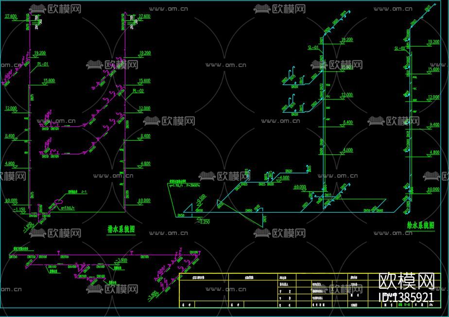 办公楼地板辐射采暖及消防给排施工图下载（渲染图3）