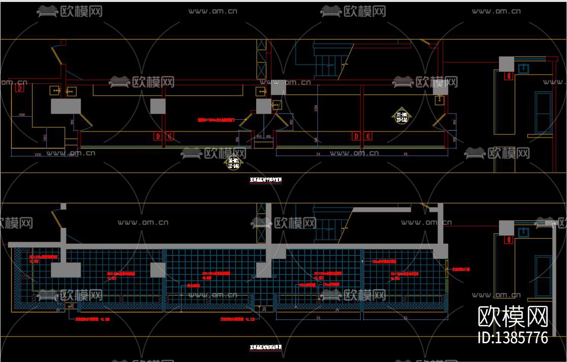 大型综合菜市场室内cad施工图下载（渲染图5）