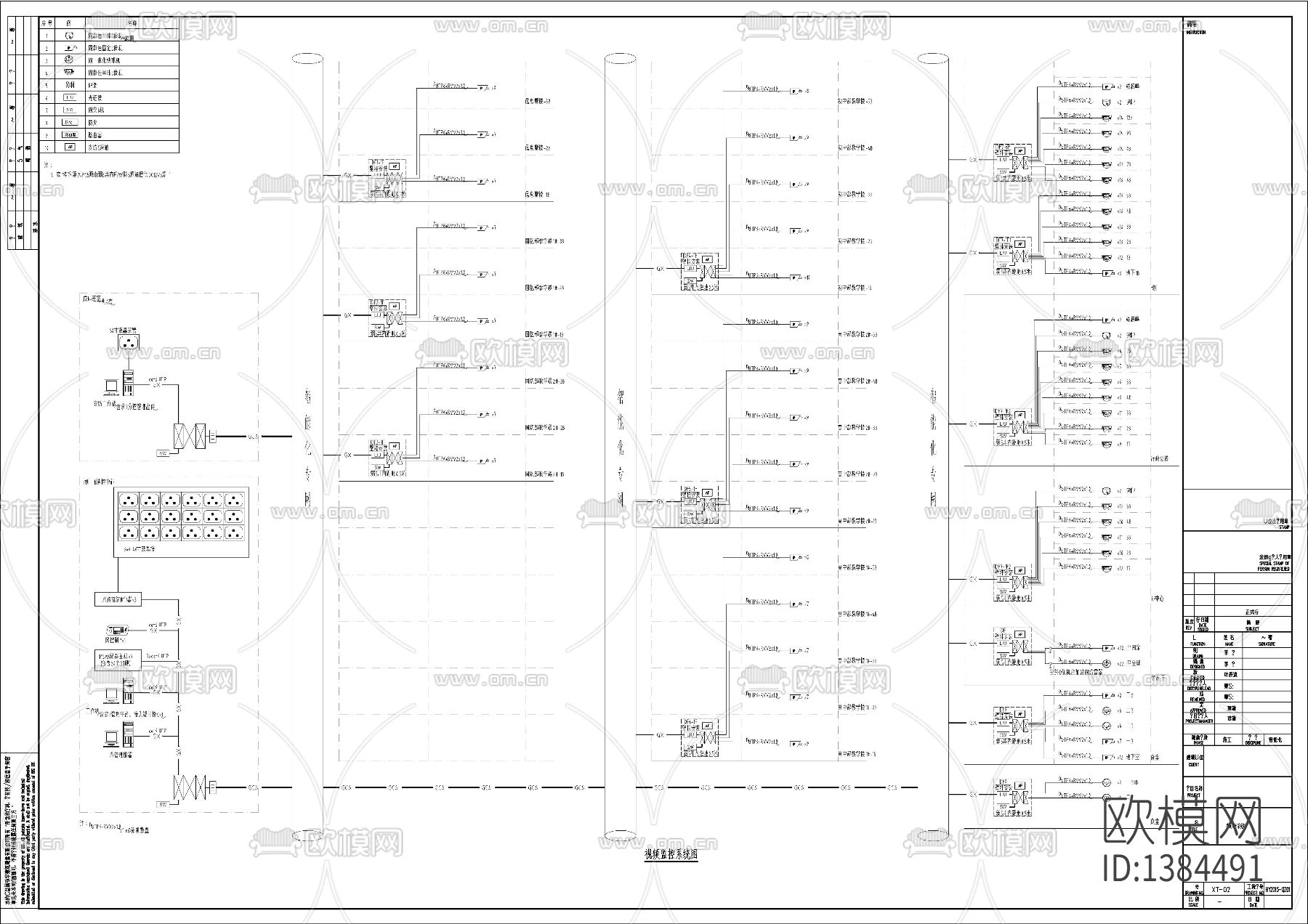 学校智能化综合cad布线图下载（渲染图1）