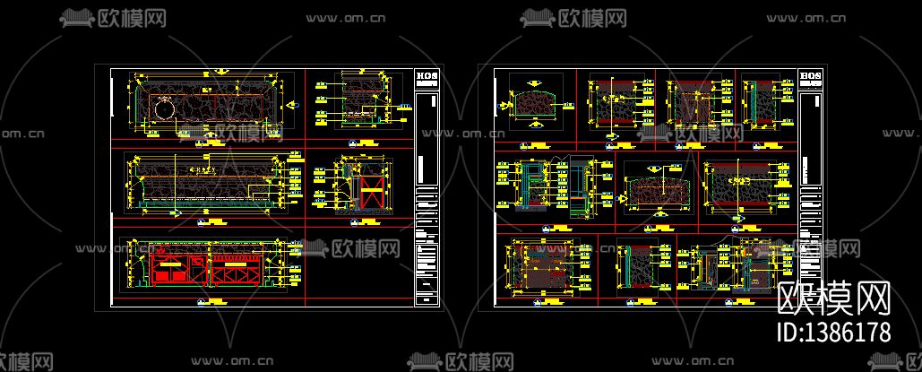 吧台cad节点大样图下载（渲染图4）