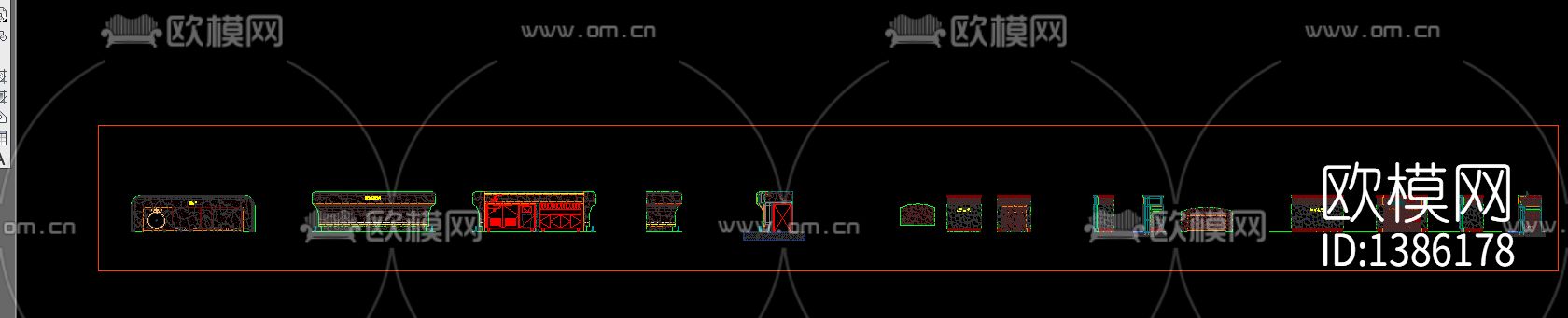 吧台cad节点大样图下载（渲染图3）