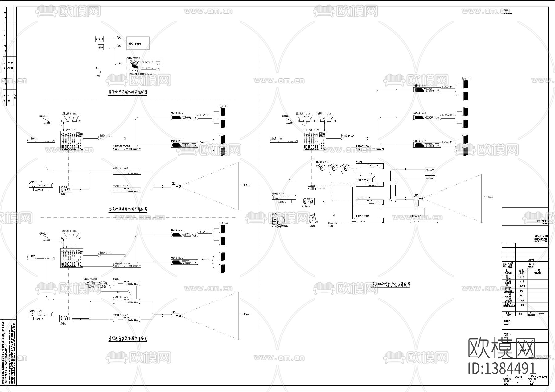 学校智能化综合cad布线图下载（渲染图5）