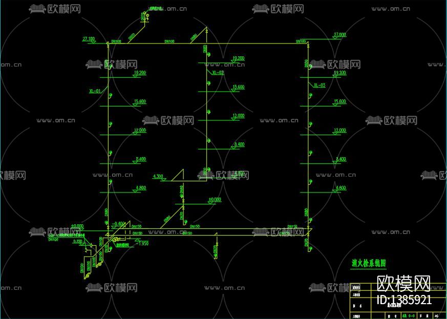 办公楼地板辐射采暖及消防给排施工图下载（渲染图5）