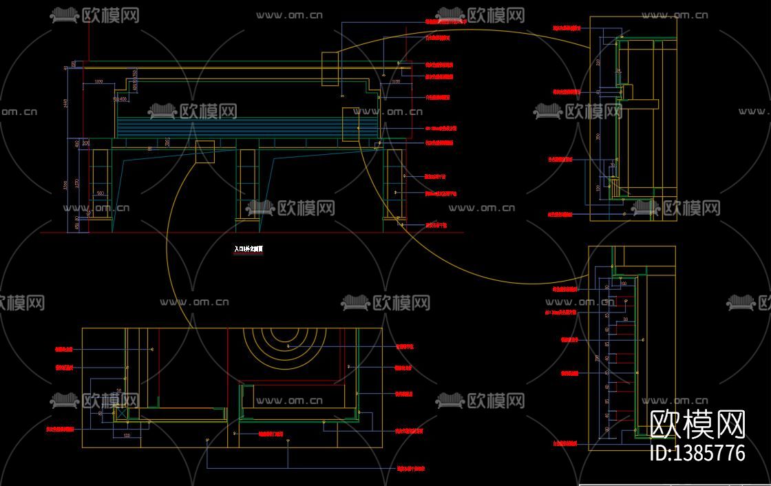 大型综合菜市场室内cad施工图下载（渲染图3）