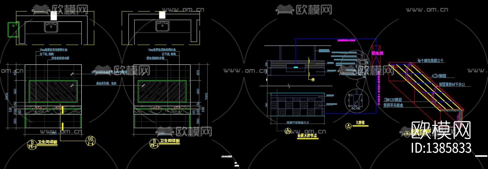 现代农贸市场室内装修cad施工图