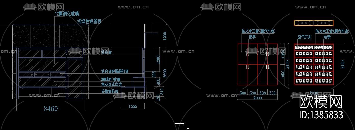 现代农贸市场室内装修cad施工图