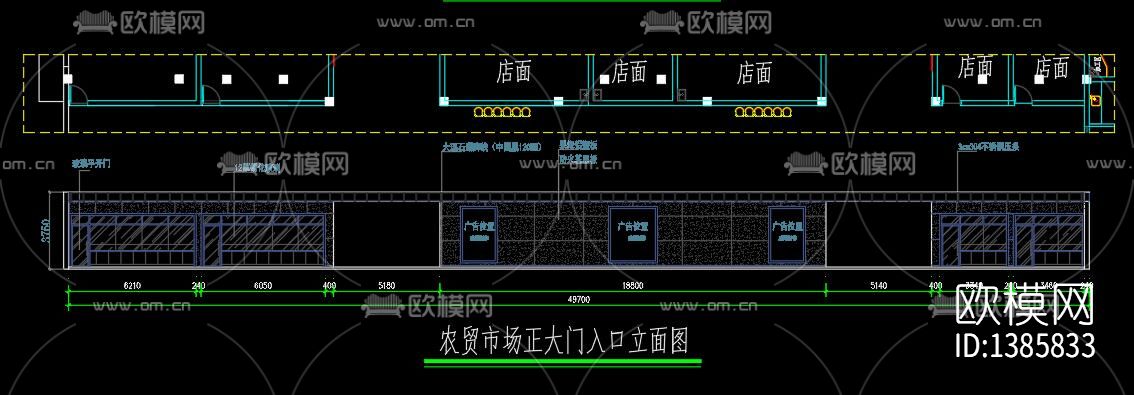 现代农贸市场室内装修cad施工图