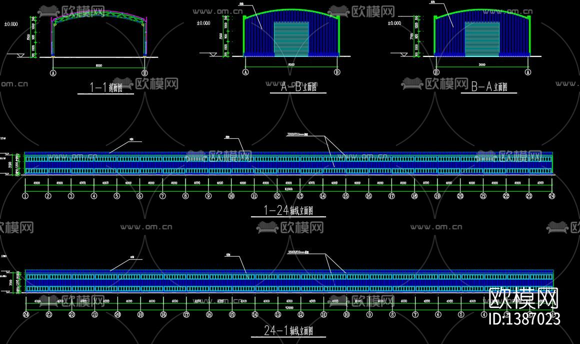 蔬菜大棚cad图纸下载（渲染图5）