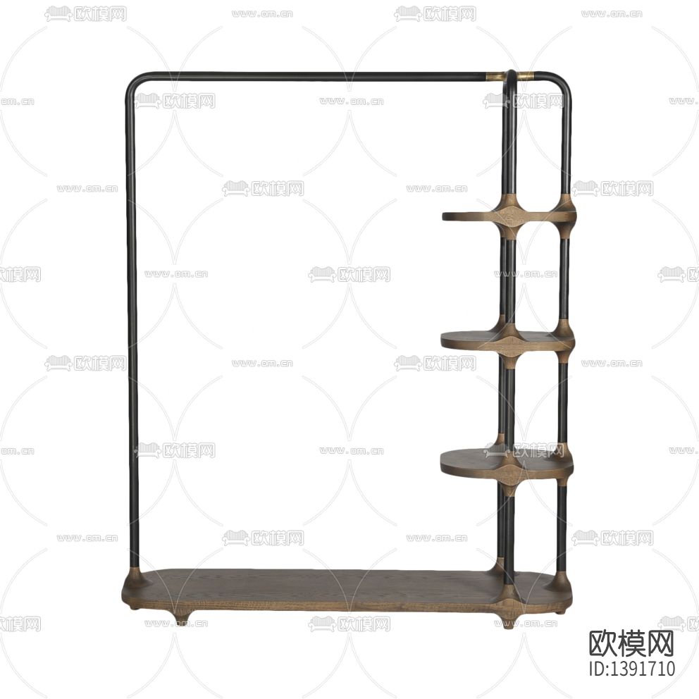 北欧简约创意实木不锈钢衣帽架下载