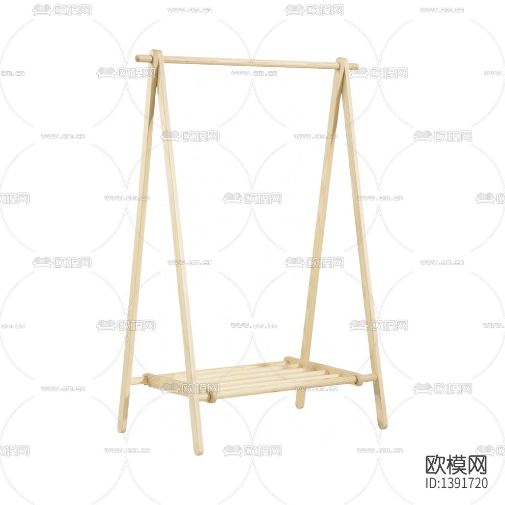 北歐簡約創(chuàng)意實木衣帽架下載