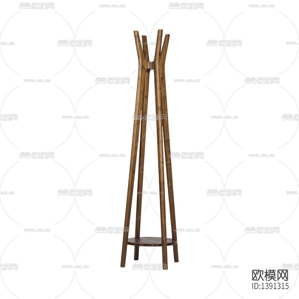 北欧简约创意实木衣帽架下载