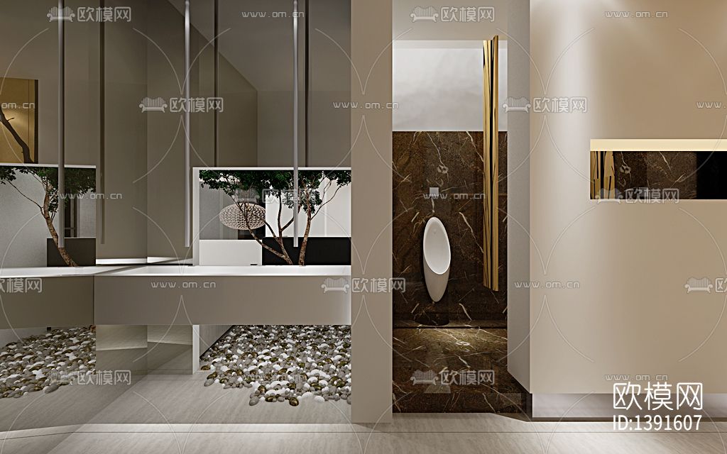 办公室cad施工图下载（渲染图7）