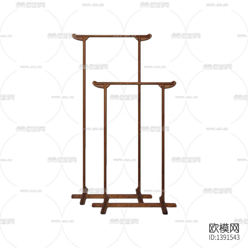 新中式极简创意实木衣帽架下载