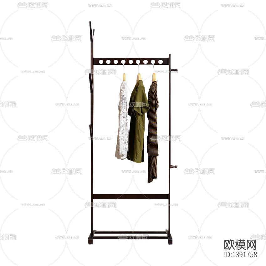现代简约创意实木衣帽架下载