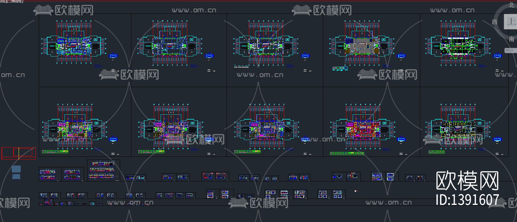 办公室cad施工图下载（渲染图3）