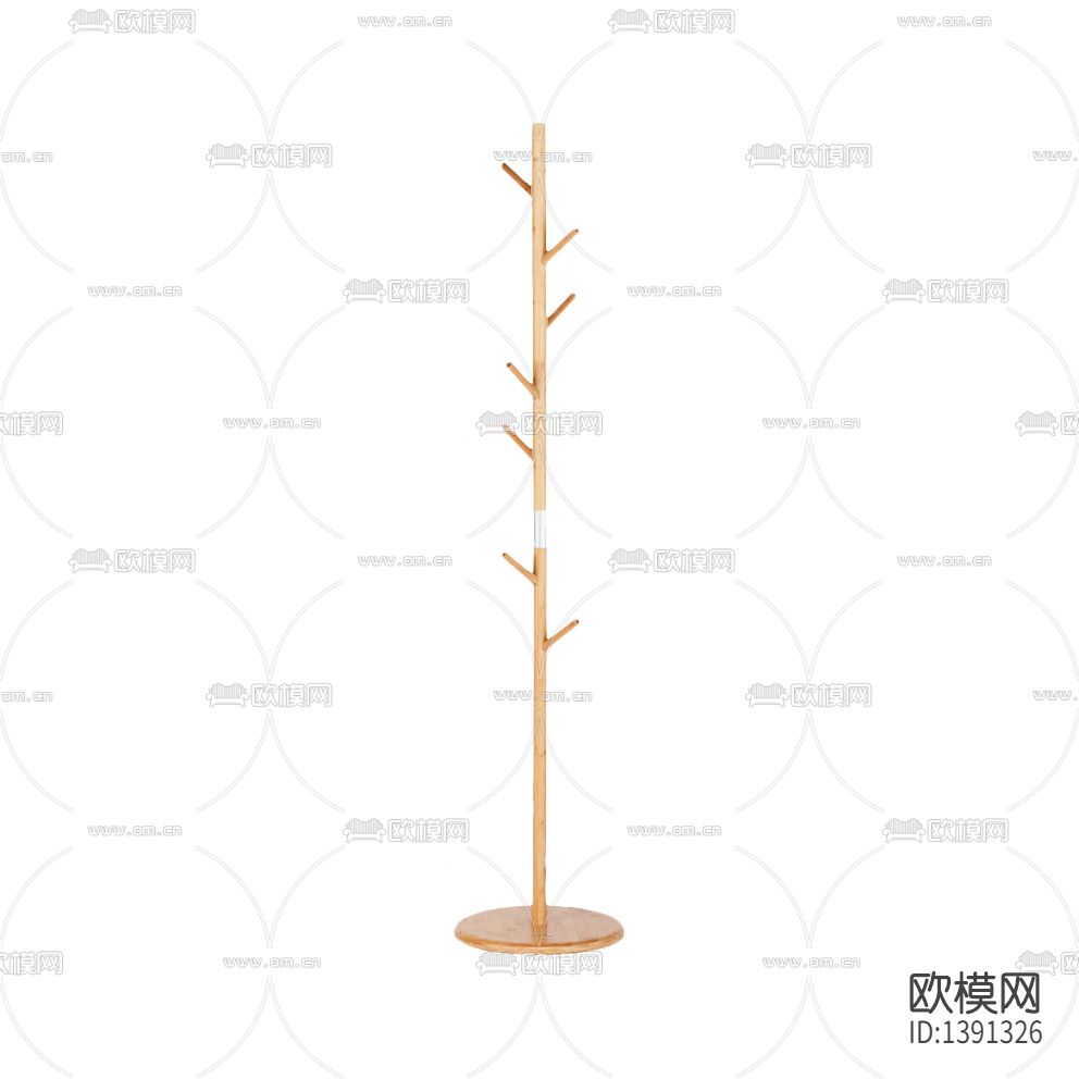 北欧简约竹制不锈钢衣帽架下载