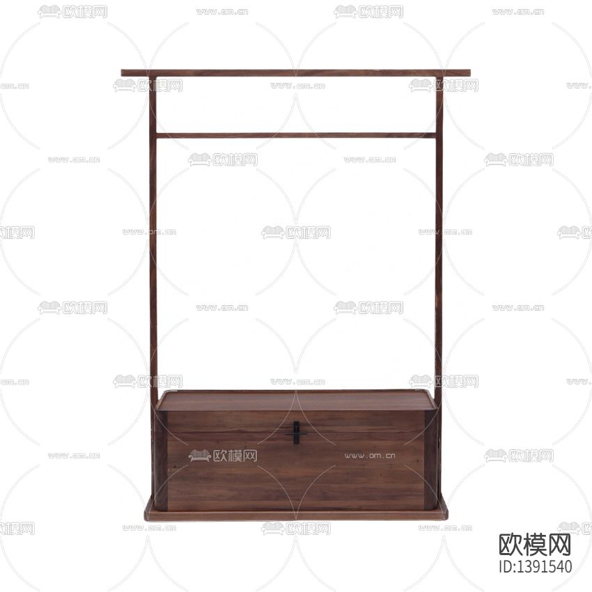 新中式极简创意实木衣帽架下载