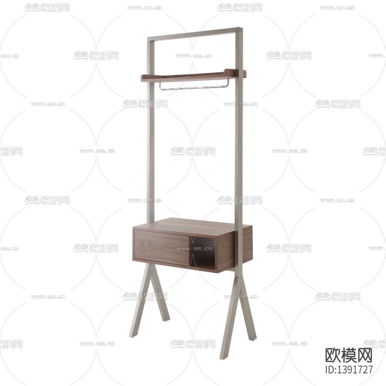 北欧极简创意实木不锈钢衣帽架下载