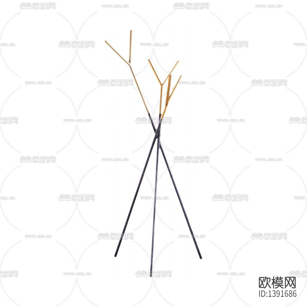 北欧简约创意实木不锈钢衣帽架下载