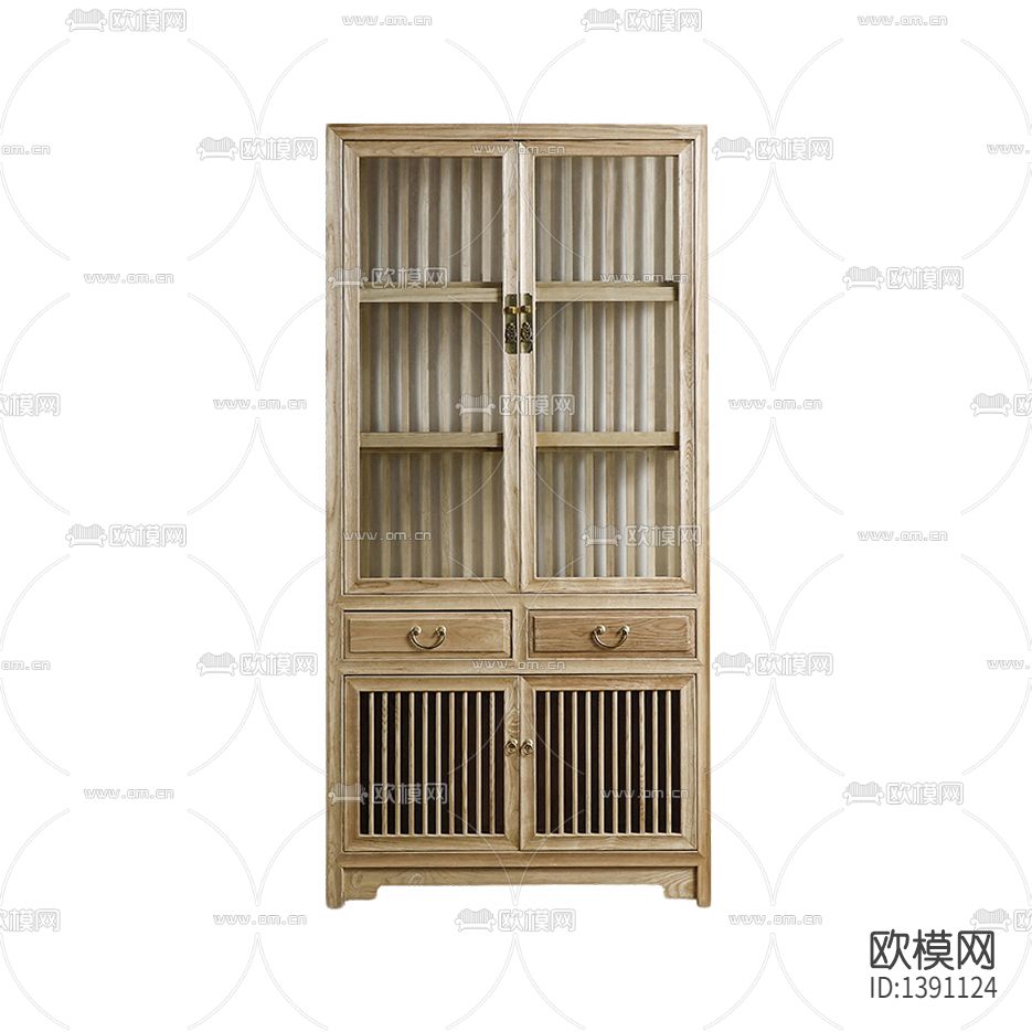 新中式禅意古典实木书架
