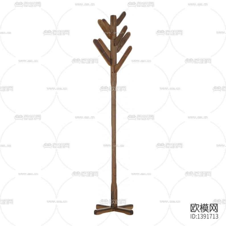 北欧简约做旧创意实木衣帽架下载
