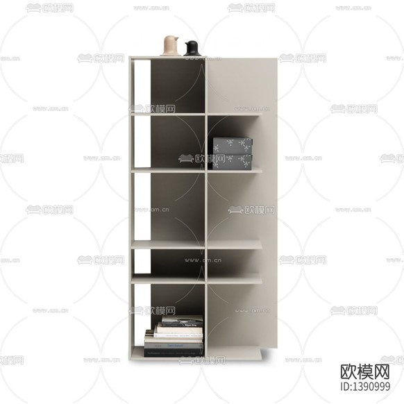 现代极简实木多层书架下载