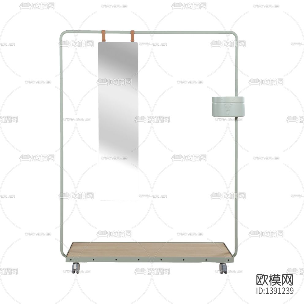 北欧极简彩色不锈钢实木衣帽架下载