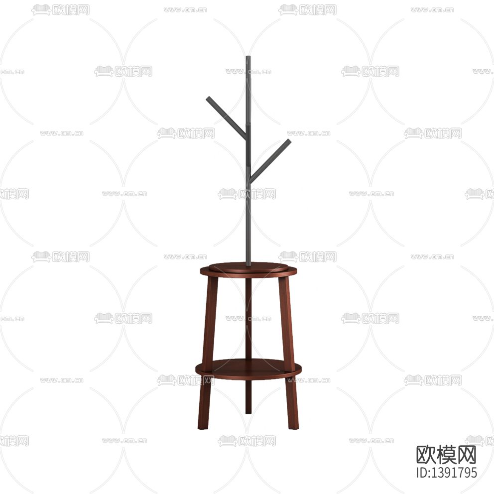 现代简约创意实木不锈钢衣帽架下载