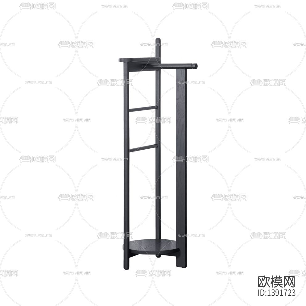 北欧简约创意黑色实木衣帽架下载