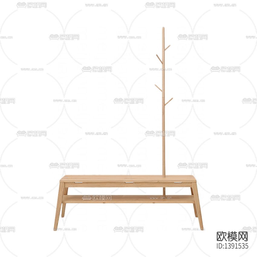 北欧简约创意实木衣帽架下载