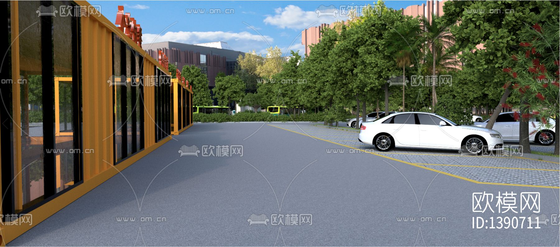 火车站停车场规划图下载（渲染图1）