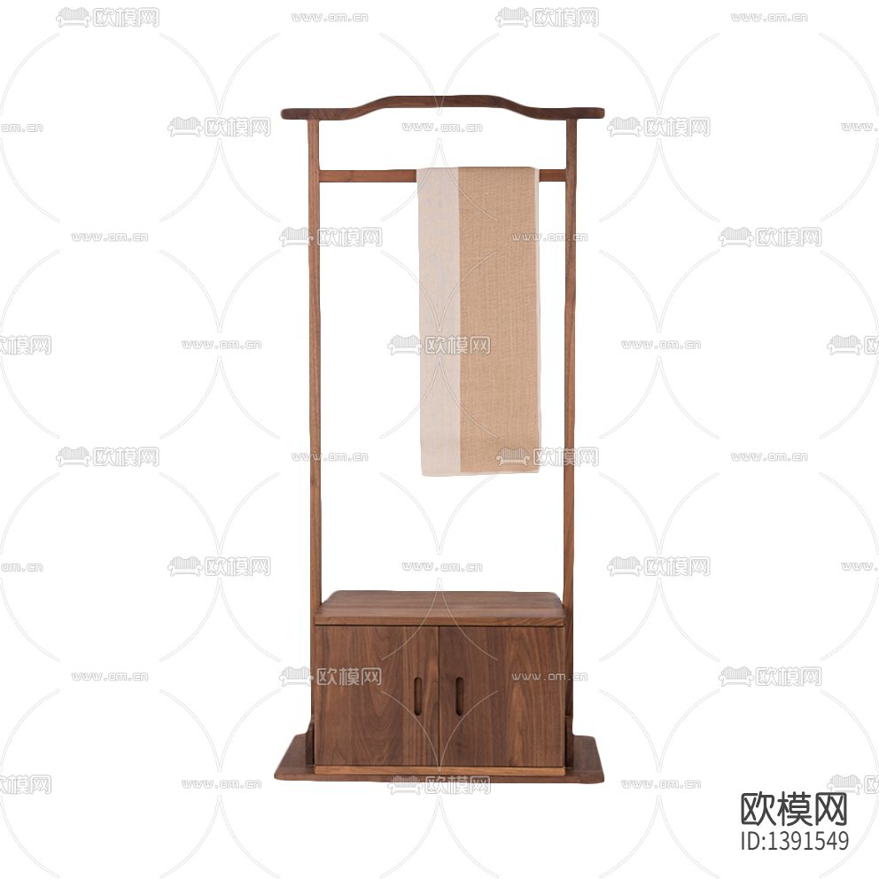 新中式简约创意实木衣帽架下载