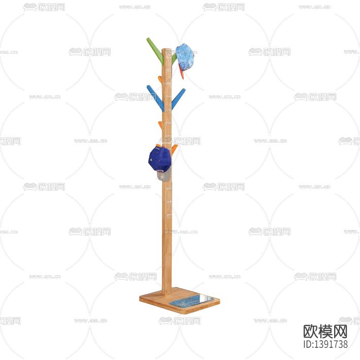 北欧简约创意实木儿童衣帽架下载