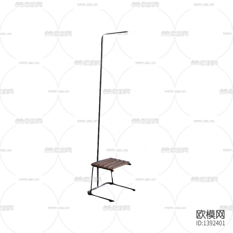 美式简约铁艺实木衣帽架