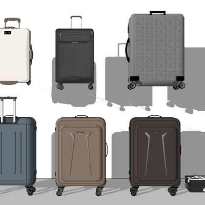 现代行李箱储物箱su模型 